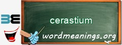 WordMeaning blackboard for cerastium